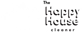 The Happy House cleaner logo in white- Professional cleaning services in Topeka, Kansas.